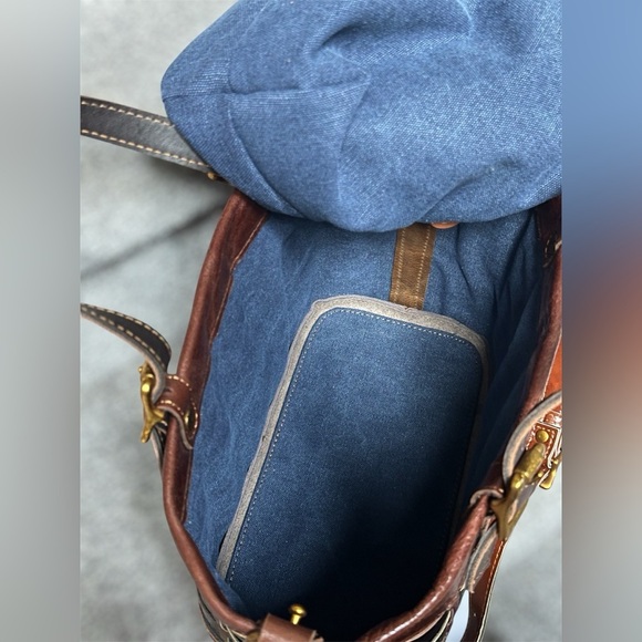 NEW Amerileather Dorgon Leather Rainbow Bucket/Basket Handbag (#1280-9) - Picture 7 of 9